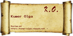 Kumer Olga névjegykártya